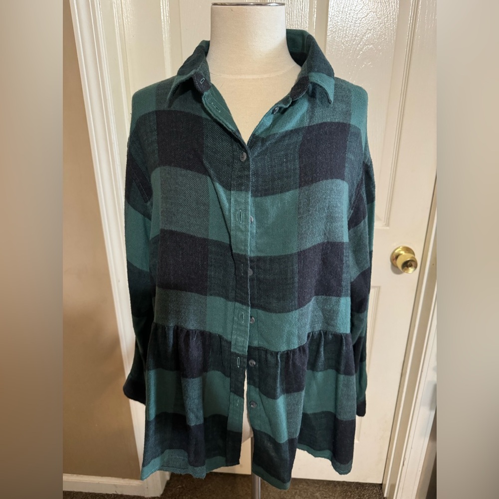Plaid baby doll flannel shirt